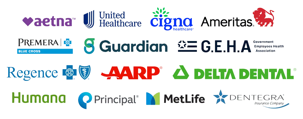 Logos for several popular dental insurance providers